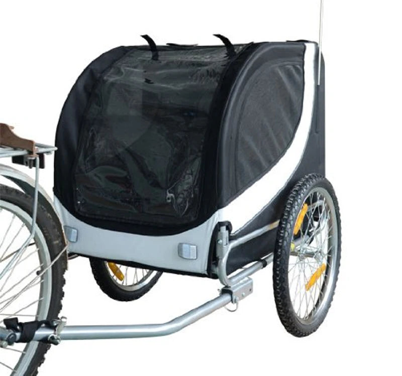 Rimorchio per Animali Domestici Pieghevole da Bicicletta, bianco e nero, 130x90x110cm NH5B4-0003-029NH5