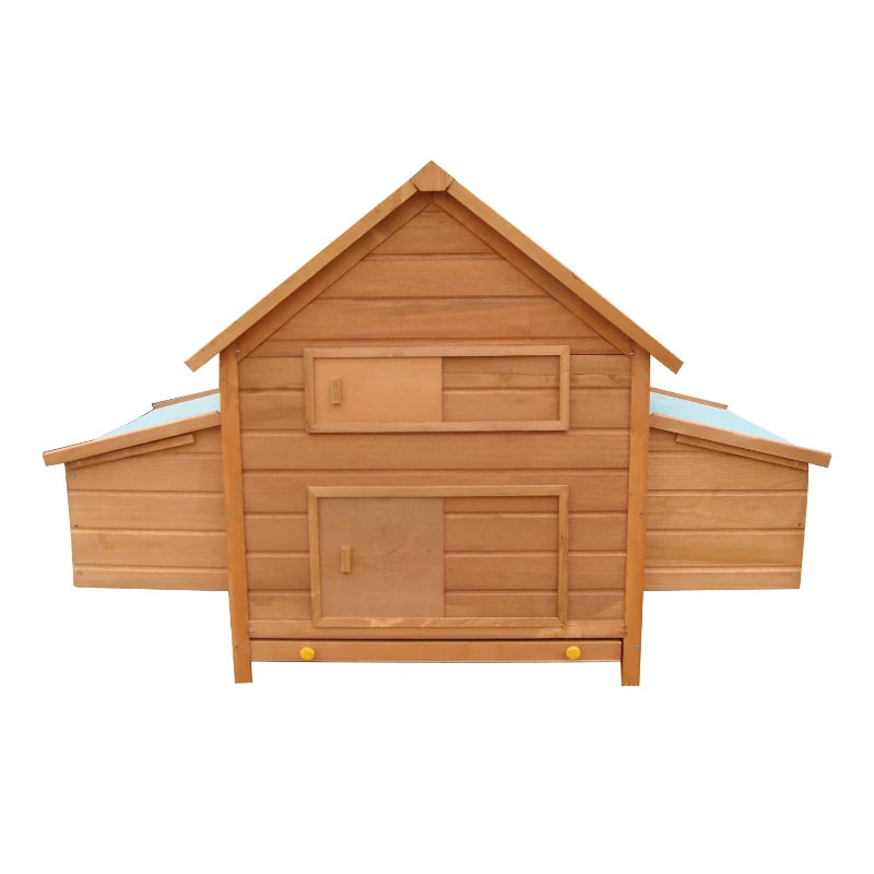 Gabbia per Galline in Legno con Tetto Impermeabile, Pollaio Prefabbricato da Esterno, 160x98.5x107cm NB8D51-014NB8