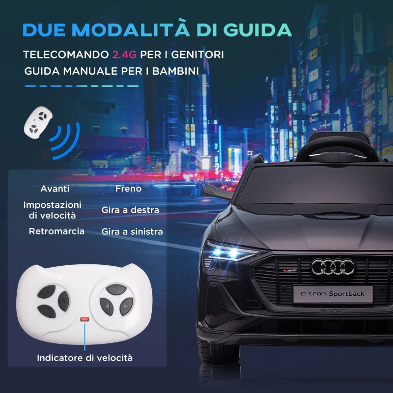 Macchina Elettrica per Bambini 12V con Telecomando, Velocità 3-8km/h, Luci e Musica, Età 3-5 Anni, Nero WS5370-172V90BKWS5