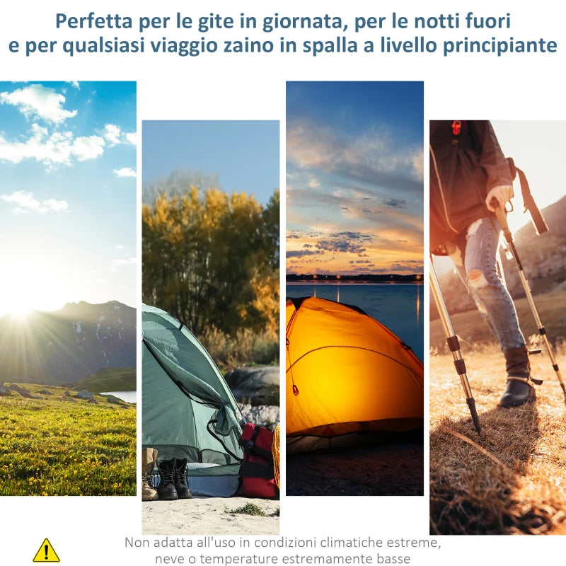 Tenda da Campeggio 4 Persone Impermeabile con 2 Stanze e Finestre a Rete, 400x275x210 cm, Grigia  ES2A20-226GYES2