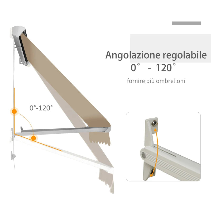 Tenda da Sole Avvolgibile a Parete a Caduta, Beige, 180x70cm WR401-0151WR4