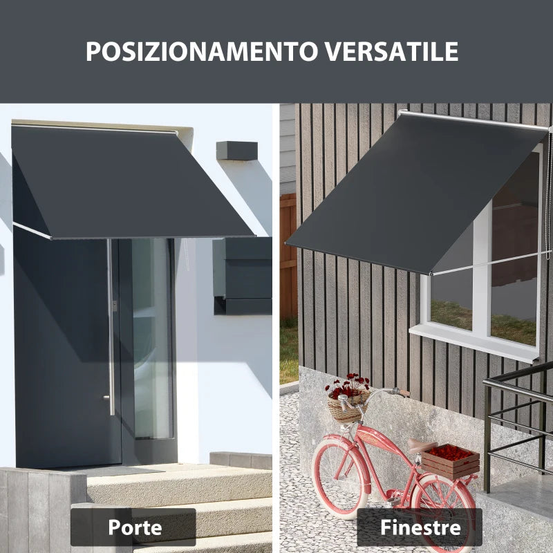 Tenda da Sole a Bracci con Apertura Manuale, Inclinazione e Protezione UV30+, 150x120 cm, Grigio ZS2840-238V00CGZS2