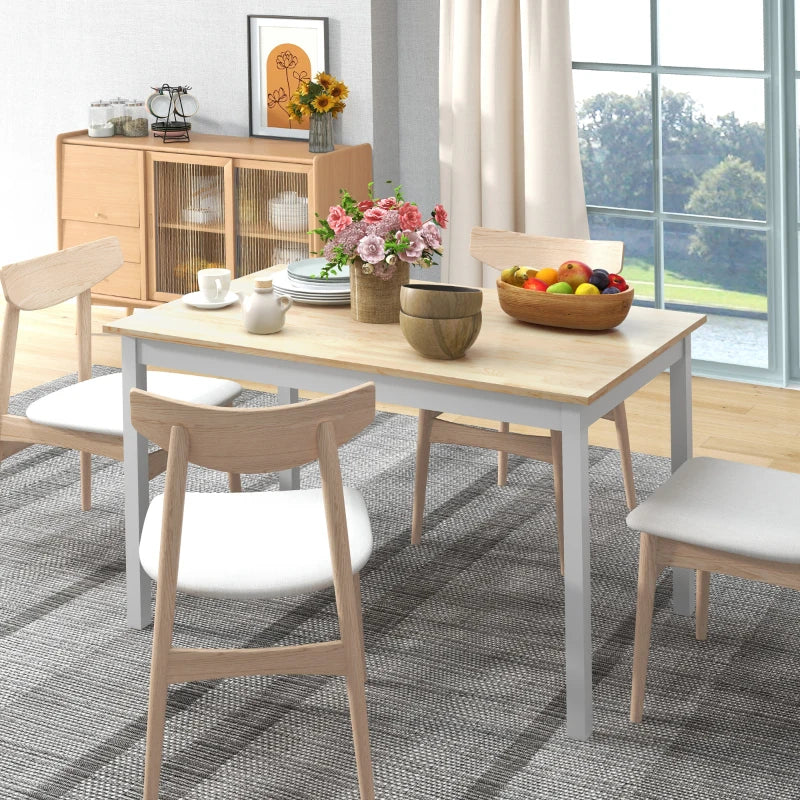 Tavolo da Pranzo 4 Posti con Piedini Antiscivolo, in Legno di Pino, 120x75x75 cm QS783A-103V00NDQS7