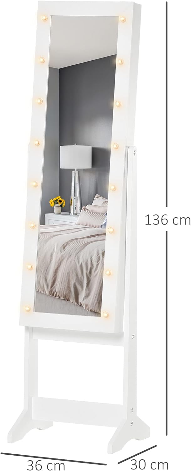 armadietto portagioie con luci a led bianco ingresso camera letto specchio RT9831-2207UU