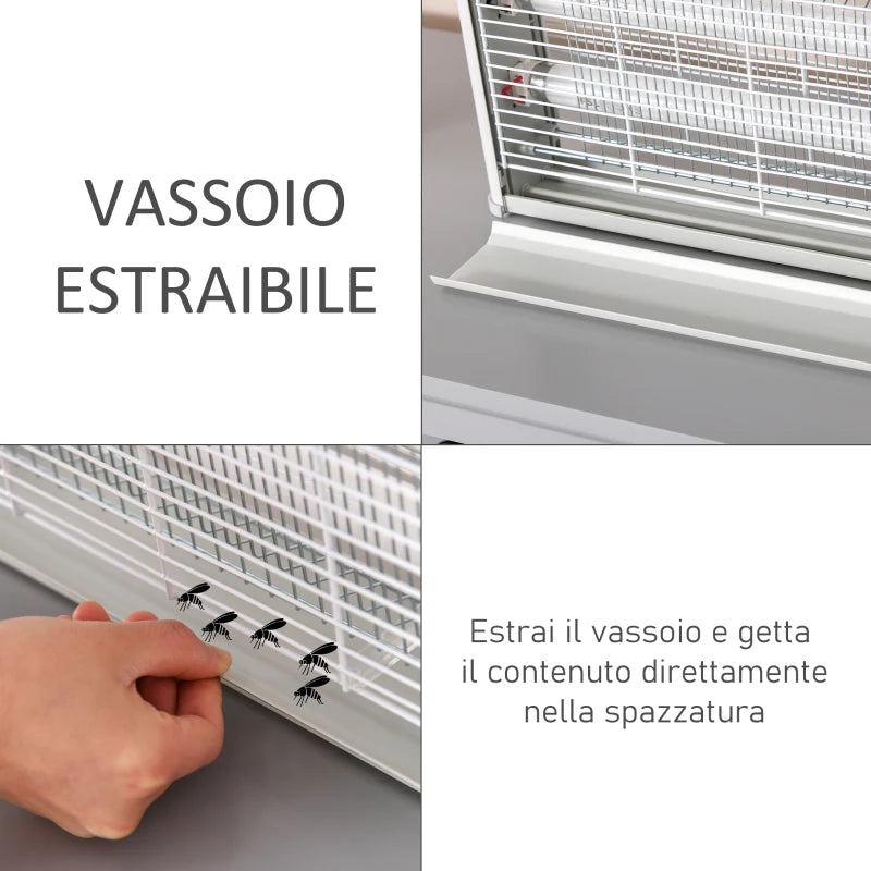 Elettroinsetticida da Esterno e Interno con Lampada Antizanzare UV per 60m², Zanzariera Elettrica 30W Grigio XA6849-013XA6