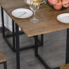 Set 5 Pezzi Tavolo con Sgabelli in Stile Industriale per Cucina, Casa o Ristorante, Nero e Color Legno RF2835-083V01RF2