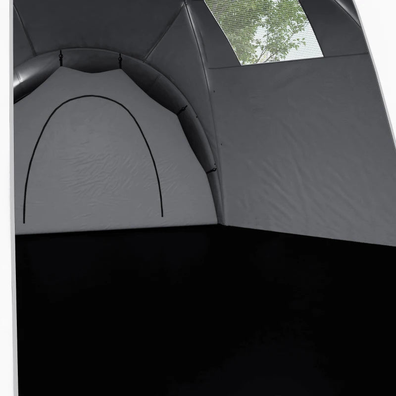 Tenda da Campeggio 6 Posti Impermeabile con 3 Aree Notte, Soggiorno e Portico, in tessuto Oxford, Grigio WQ1A20-351V00CGWQ1