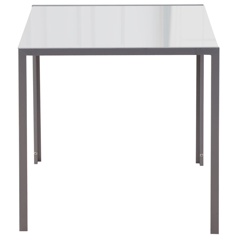 Tavolo Moderno Quadrato per Cucina e Soggiorno, Struttura in Metallo e Piano in Vetro Temperato, 75x75x75cm, Grigio MJ6835-480MJ6