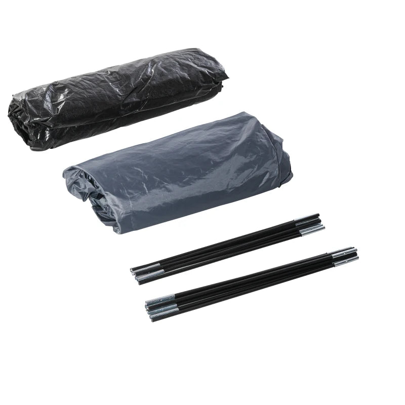 Tenda da Campeggio 2 Posti con Tasche e Gancio, in Poliestere e Fibra di Vetro, 3x2.50x1.30 m, Blu RS2A20-055RS2