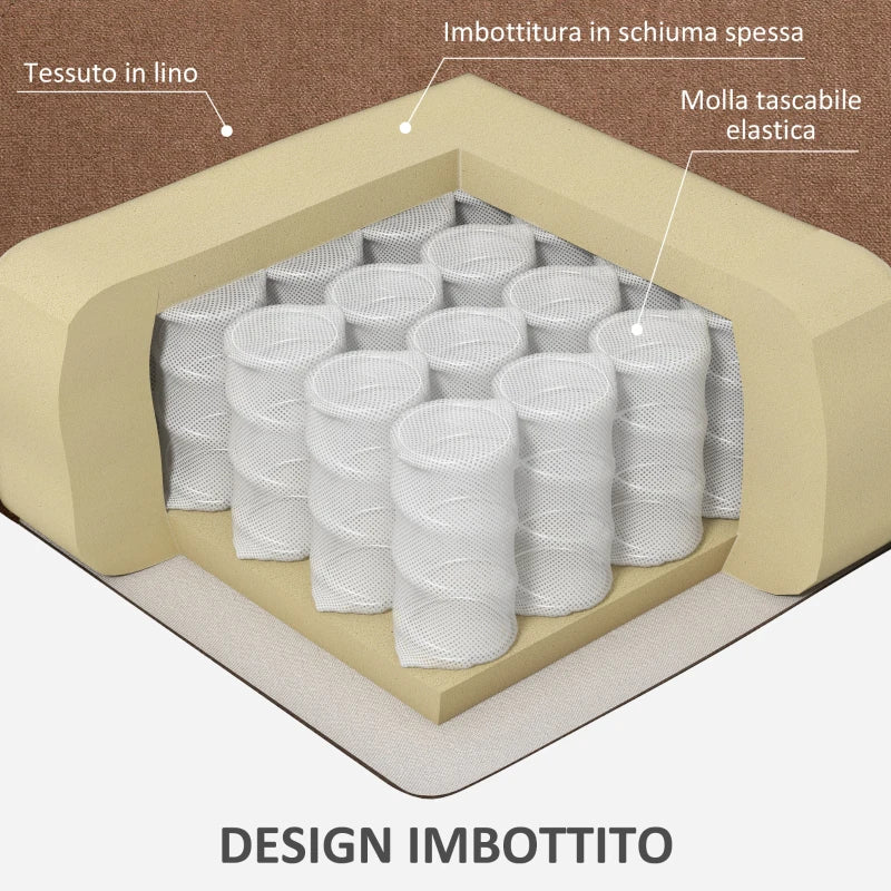 Poltrona Alzapersona Massaggiante a 8 Punti con Telecomando, in Tessuto Effetto Lino, 90x101x107 cm, Caffè KU7713-158V90CFKU7