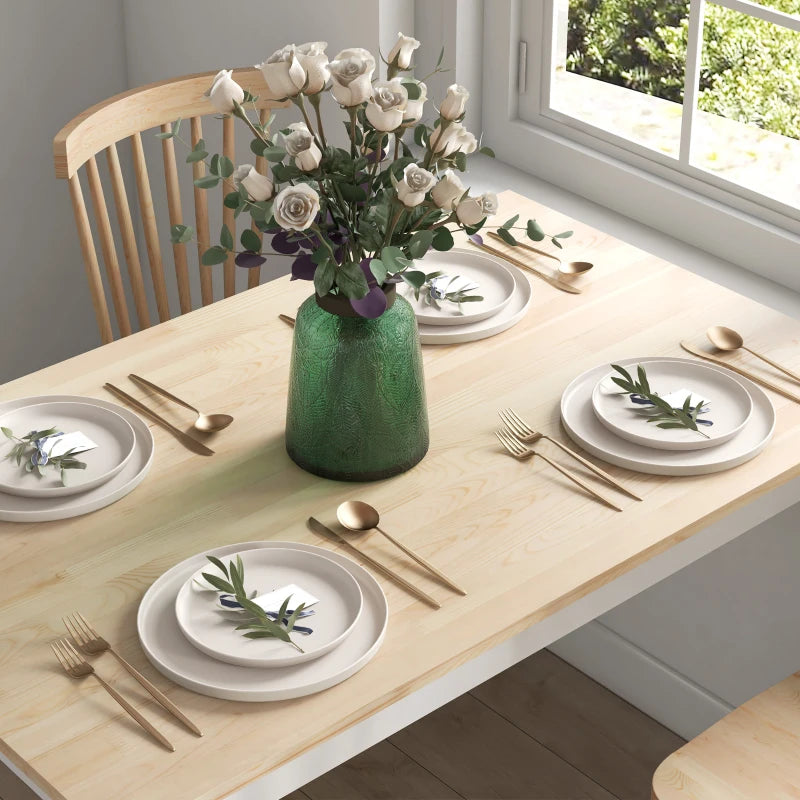 Tavolo da Pranzo 4 Posti con Piedini Antiscivolo, in Legno di Pino, 120x75x75 cm QS783A-103V00NDQS7