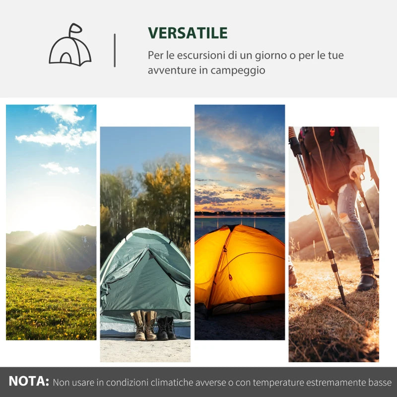 Tenda da Campeggio 2-4 Posti con Telo Impermeabile e Porte con Cerniera, 426x206x15 cm, Verde Scuro EN5A20-173EN5