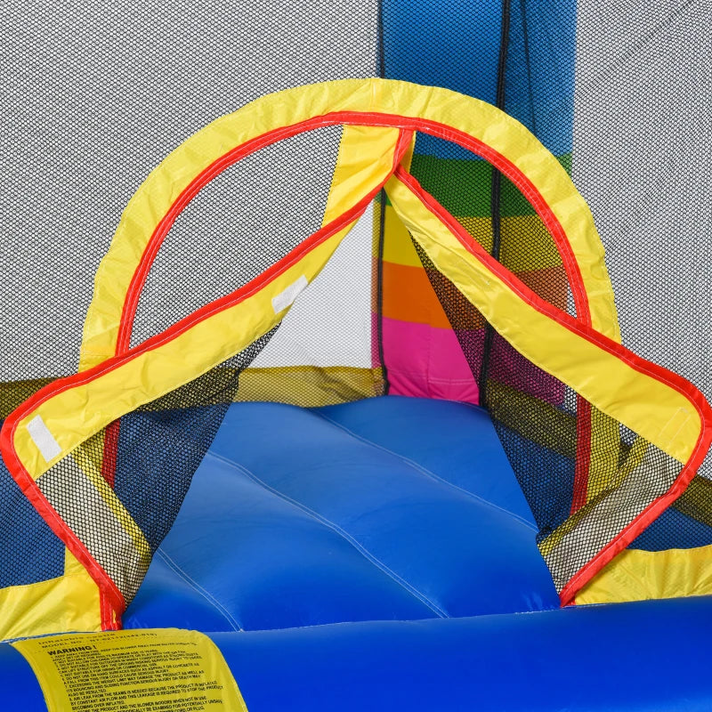 Castello Gonfiabile per Bambini con Trampolino e Piscina Pompa Inclusa IU6342-019V90IU6