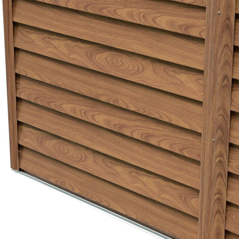 Casetta da Giardino Porta Attrezzi con Porte Scorrevoli e Pareti Effetto Legno, 152x235.7x208.7cm  GP3845-172GP3