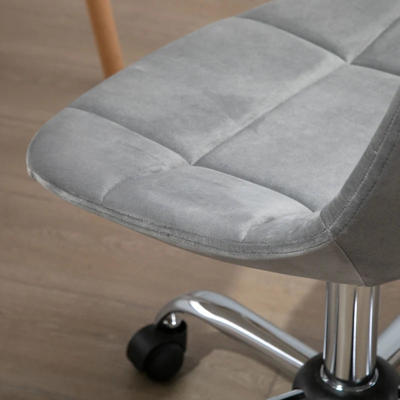 Sedia Girevole , Design Ergonomico e Regolabile Senza Braccioli, Grigio, 59x59x81-91cmED3921-366GYED3