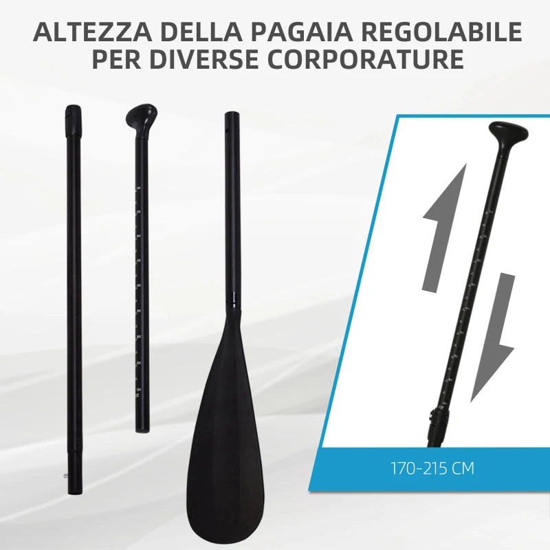 Tavola SUP Gonfiabile Stand Up Paddle con Pagaia Regolabile, Tavola da Surf con Accessori Inclusi, Blu 305x76x10cm QW5A33-008QW5