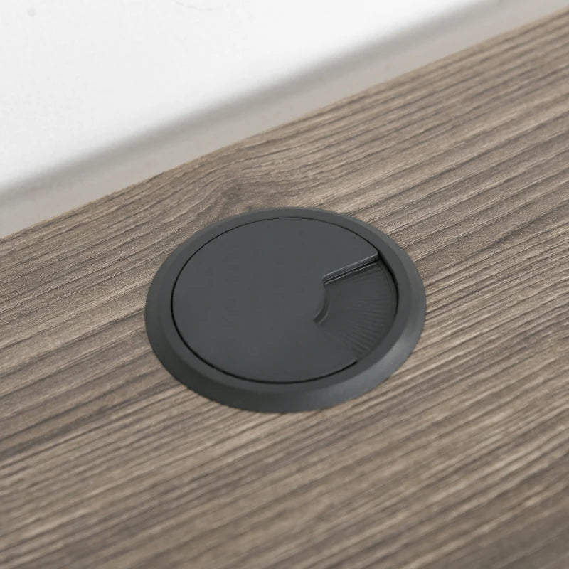 Scrivania Sollevabile a 4 Altezze con Design Anticollisione, Scrivania Porta PC con Regolazione Elettrica, Metallo Nero Legno Teak  XC1920-072V90BKXC1