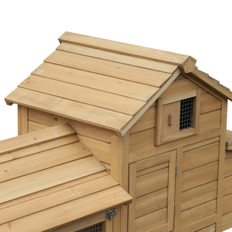 Pollaio Prefabbricato in Legno per 2 Galline con Recinzione e Nido per Cova, 150.5x54x87cm BG7D51-108BG7