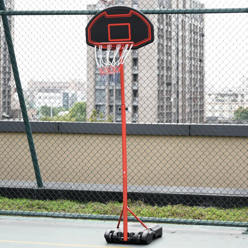 Canestro Portatile Canestro Basket da Esterno con Altezza Regolabile 193.5-248.5cm e Base da Riempire con Acqua o Sabbia, in Acciaio e Nylon 74x127x193.5-248.5cm JH8A61-015JH8