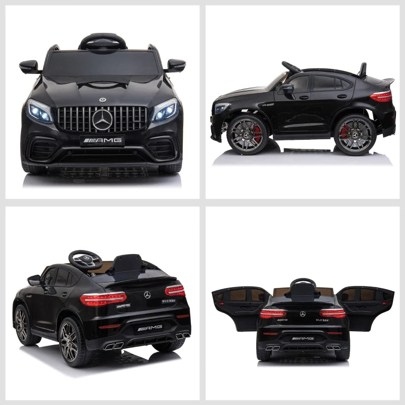 Macchina Elettrica per Bambini 3-5 Anni Mercedes con Cintura di Sicurezza e Telecomando, Nero GH2370-074V90BKGH2