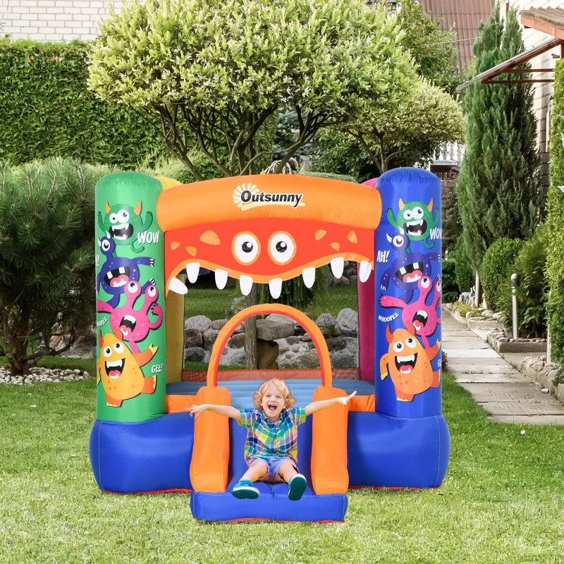 Casa Gioco Castello Gonfiabile Gigante per Bambini 3-8 anni Trampolino Rimbalzante Colorato con Scivolo e Canestro 250cmx180cmx175cm PW2342-021V90PW2