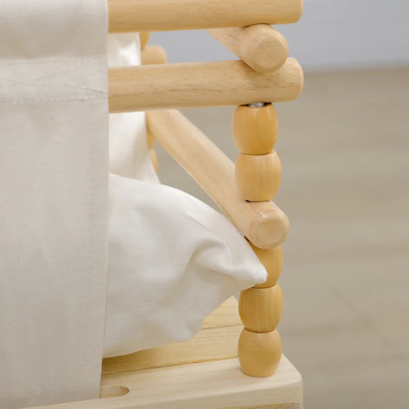 Altalena per Bambini 9-36 Mesi in Legno e Cotone con Corda Regolabile e Cuscino, 30x30x110-180 cm TG9331-032V00WTTG9