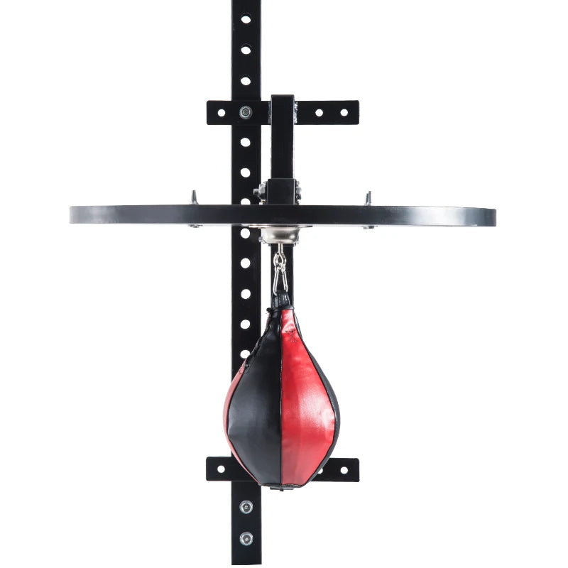 Piattaforma Boxe con Speedball Φ21 cm, Punching Ball per Allenamento Pugilato Arti Marziali, in Legno e Acciaio HG4A90-022HG4