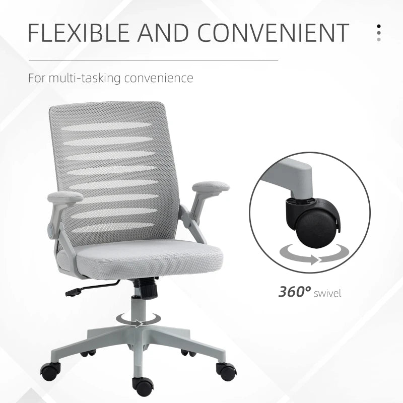 Sedia da Ufficio Ergonomica con Altezza Regolabile e Braccioli Sollevabili, Grigio BG2921-512V01GYBG2