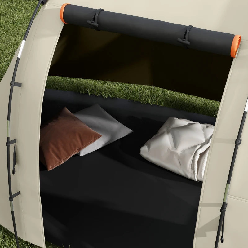 Tenda da Campeggio 4-5 Persone con Copertura Oscurante, Impermeabile con Borsa di Trasporto, Kaki WO7A20-405V01KKWO7