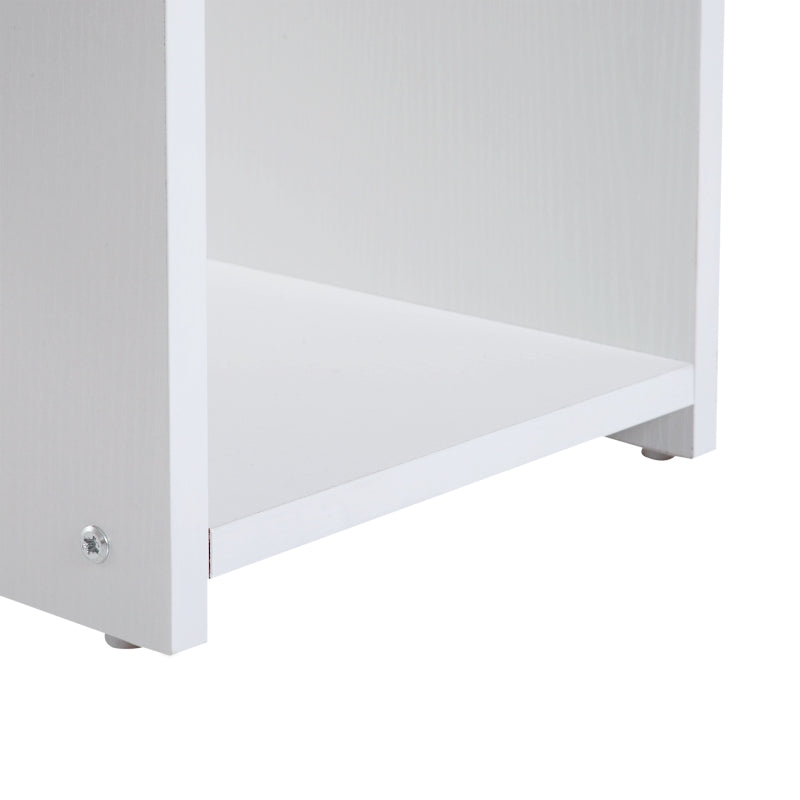 Scrivania per Computer Porta PC Moderna Salvaspazio, Scrivania da Uffcio con Ripiano per CPU e Mensola Tastiera Estraibile in Legno, 80x45x75cm, Bianco QU6836-092WTQU6