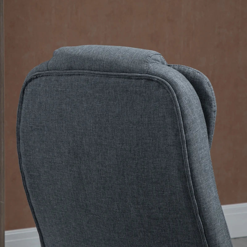 Sedia da Ufficio Ergonomica Reclinabile, Altezza Regolabile e Dondolamento, Poltrona Girevole con Ruote, 65x72x110-120cm, Grigio HG4921-416HG4