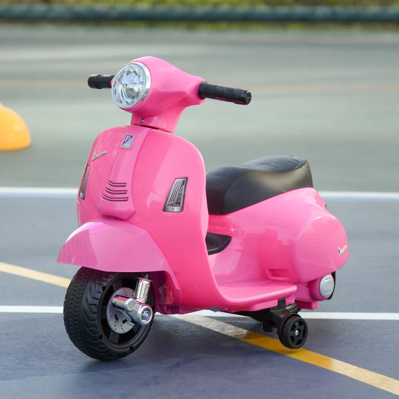 Moto Elettrica per Bambini con Licenza Ufficiale Vespa Batteria 6V, Fari e Clacson, per Bimbi da 18-36 mesi, Rosa, 66.5x38x52cm BV6370-138PKBV6