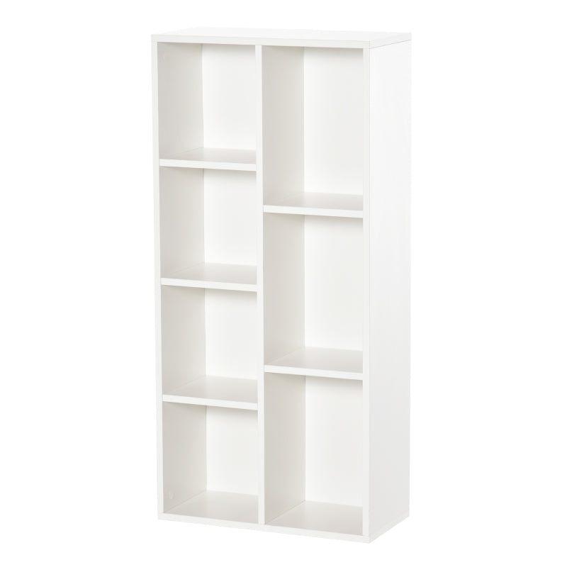 Libreria Moderna a Cubi con 7 Ripiani, in Legno Truciolato, 50x24x106 cm, Bianca VF6836-367WTVF6