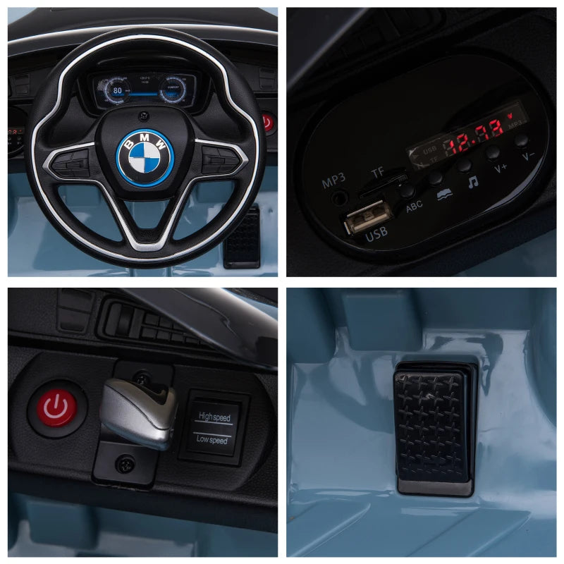 Macchinina Elettrica per Bambini BMW I8 Coupé 6V 3-8 anni con 2.4G Telecomando, Doppie Porte, Luci e Musica, Blu LW6370-118V90LW6