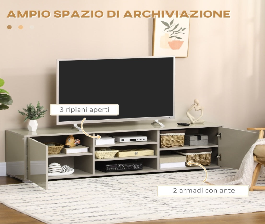 mobile porta tv soggiorno salotto sala , da terra basso cucina ufficio portatv grande moderno legno grigio beige caramello 5RT839-709V00GY88U