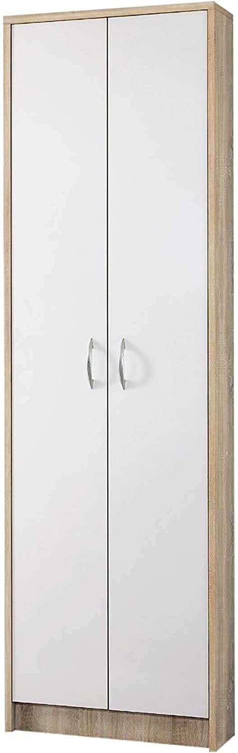 SC41 scarpiera ingresso moderna bianca 2 ante legno salvaspazio armadio bianco marrone CVF2241,703D4