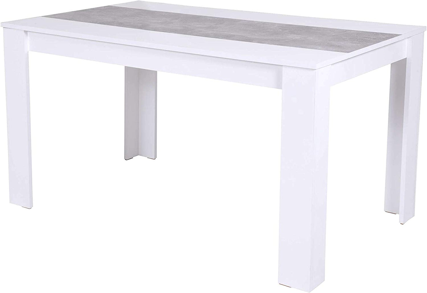 tavolo da pranzo cucina moderno bianco e grigio cemento legno 120/160 6 posti RT62304,12033R